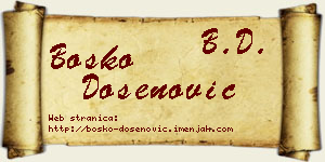 Boško Došenović vizit kartica